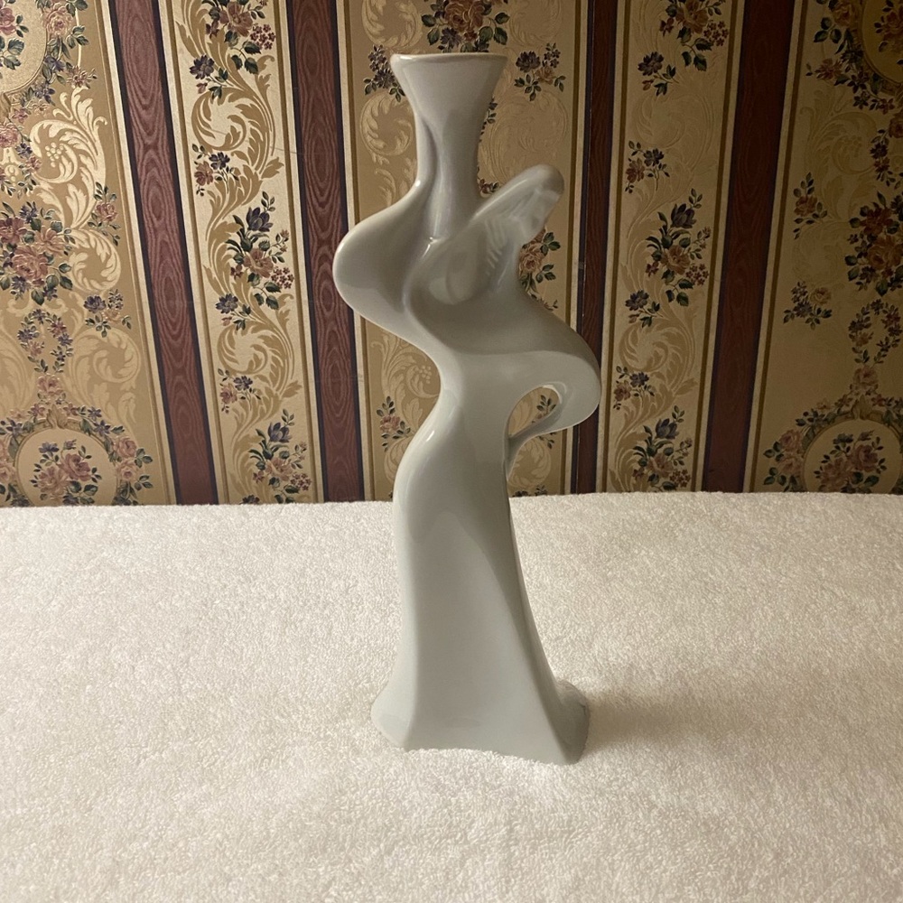 Naaman Vintage White Porcelain Candle Holder.